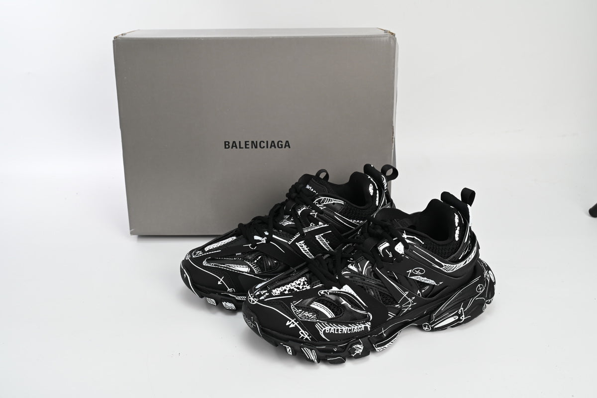 Balenciaga Track Runner 'Black-And-White Painting'
